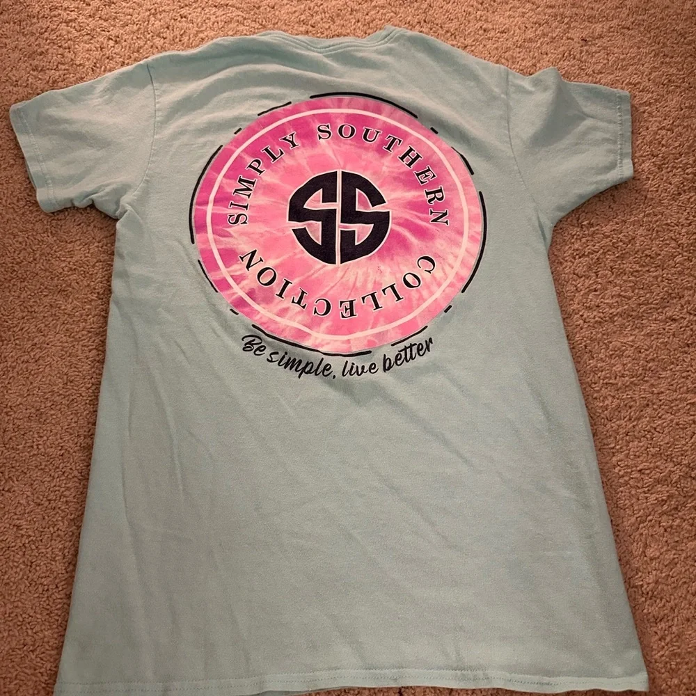 Simply Southern Teal Tee with Logo - Picture 2 of 3